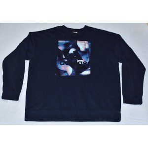 Adidas U4U Women's Sweatshirt Size L Navy Blue Soft Knit Activewear Crew Neck